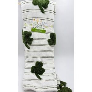 LUCKY LANE Shamrock St‎ Patrick's Day Irish Throw Blanket 50" x 70"NWT